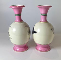A Pair of Paris Porcelain Bird Vases Circa 1880