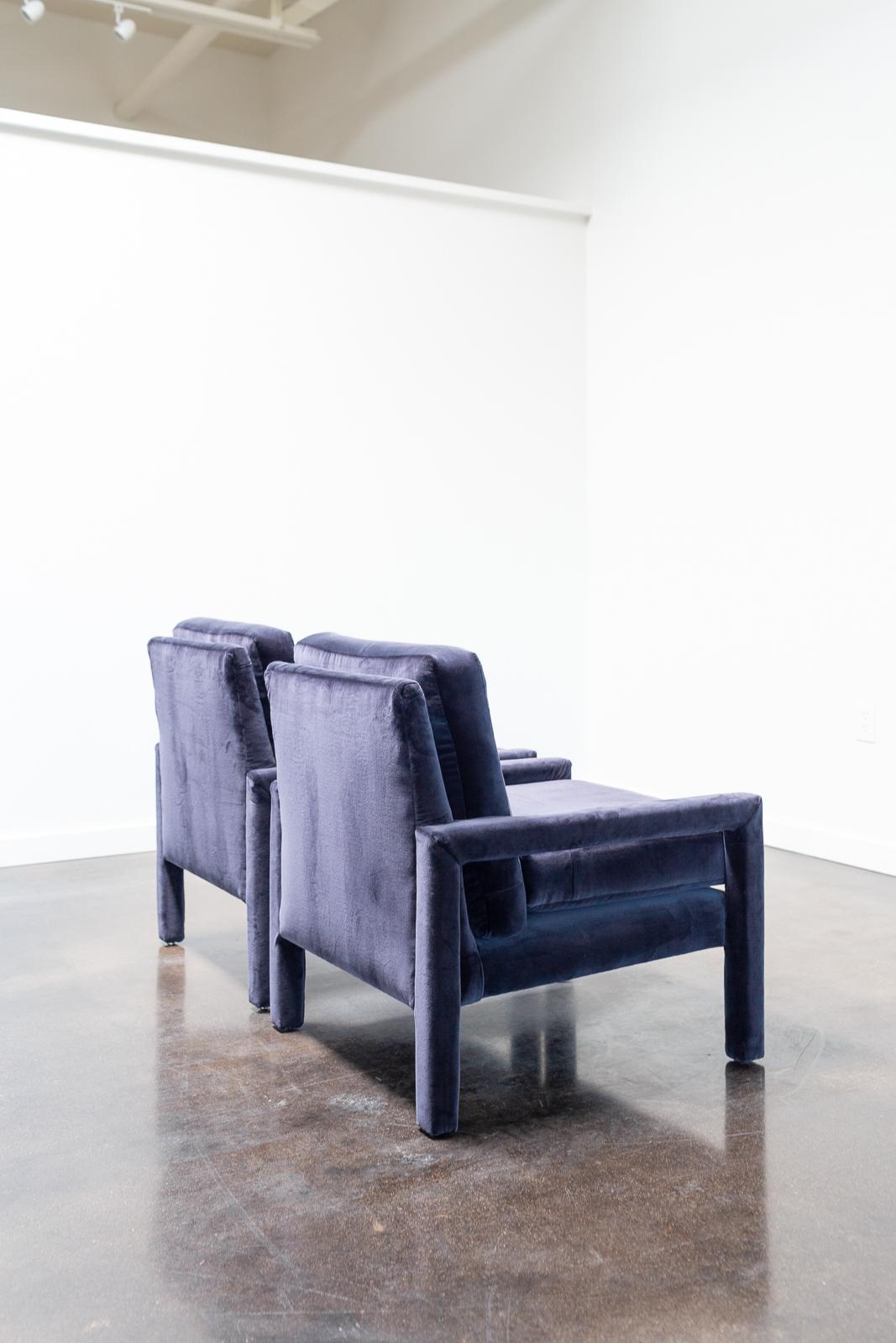 Mid-Century Modern Pair of Parson Chairs by Milo Baughman
