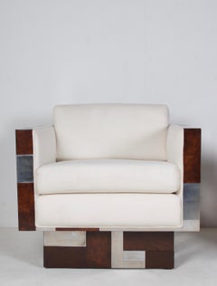 Pair of Paul Evans Cityscape Swivel Club Chairs, Signed, 1968