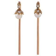 Pair of Pearl and Diamond Stick Pins