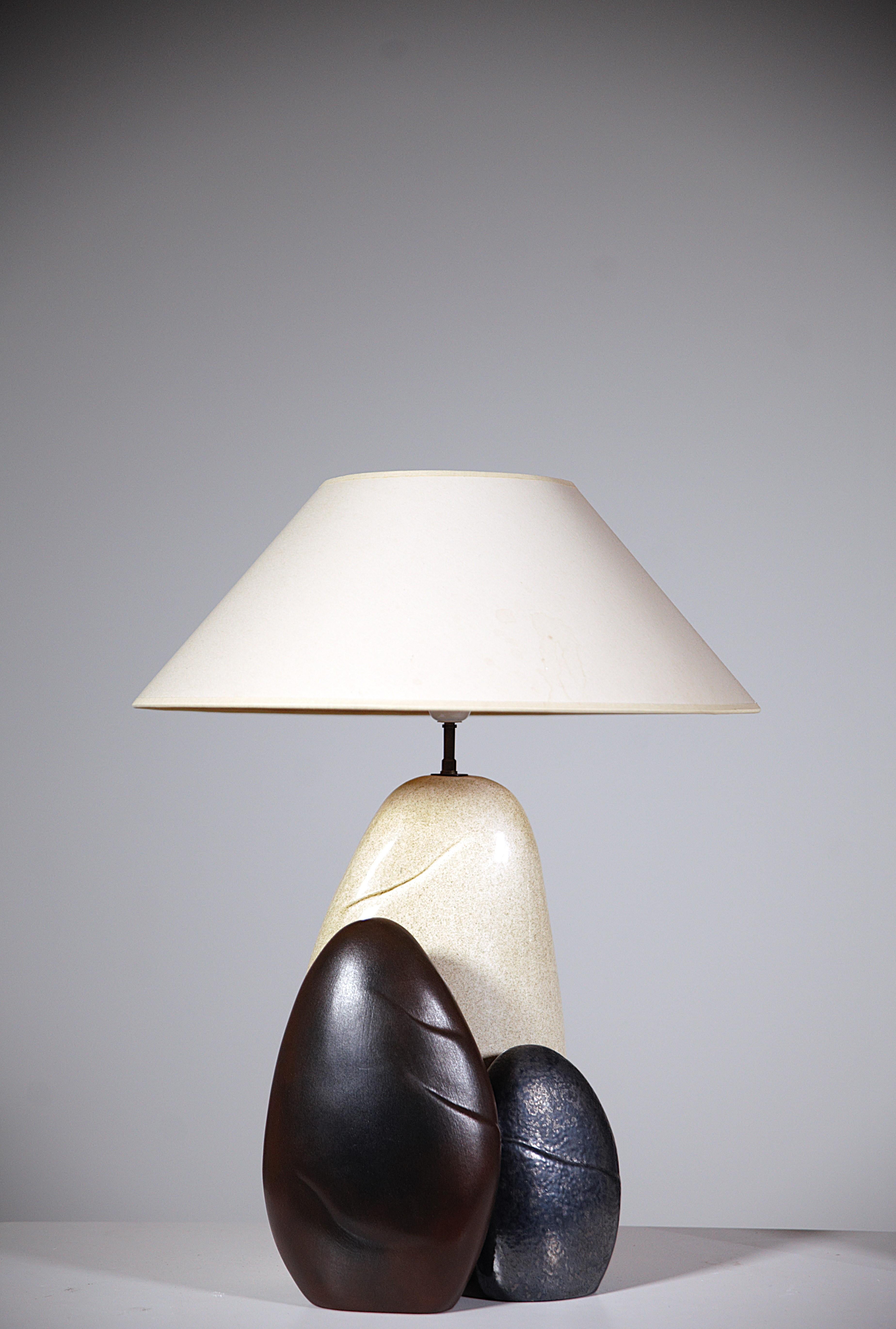 French A Pair of Pebble Lamp by François Châtin France 1990s For Sale