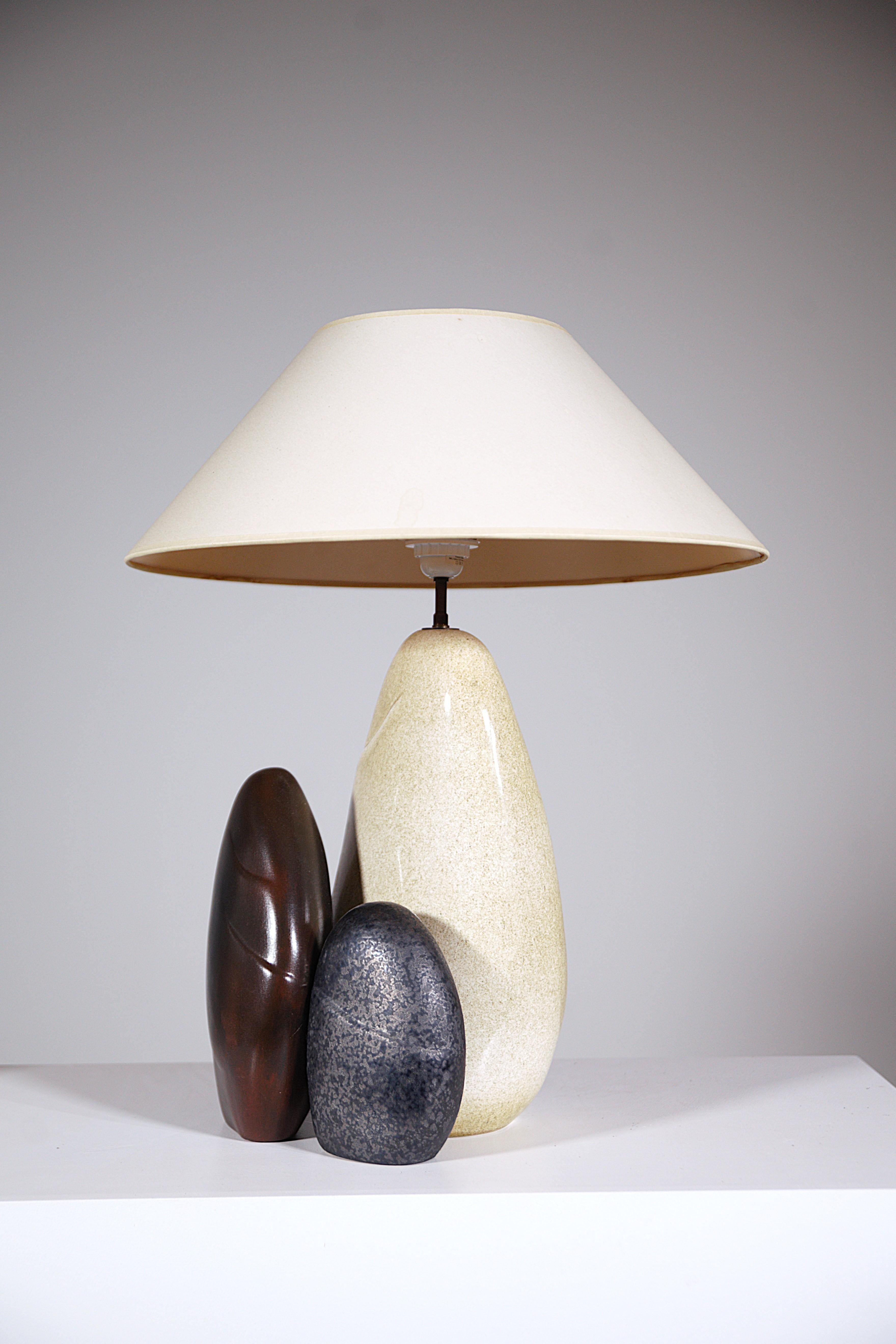 Late 20th Century A Pair of Pebble Lamp by François Châtin France 1990s For Sale