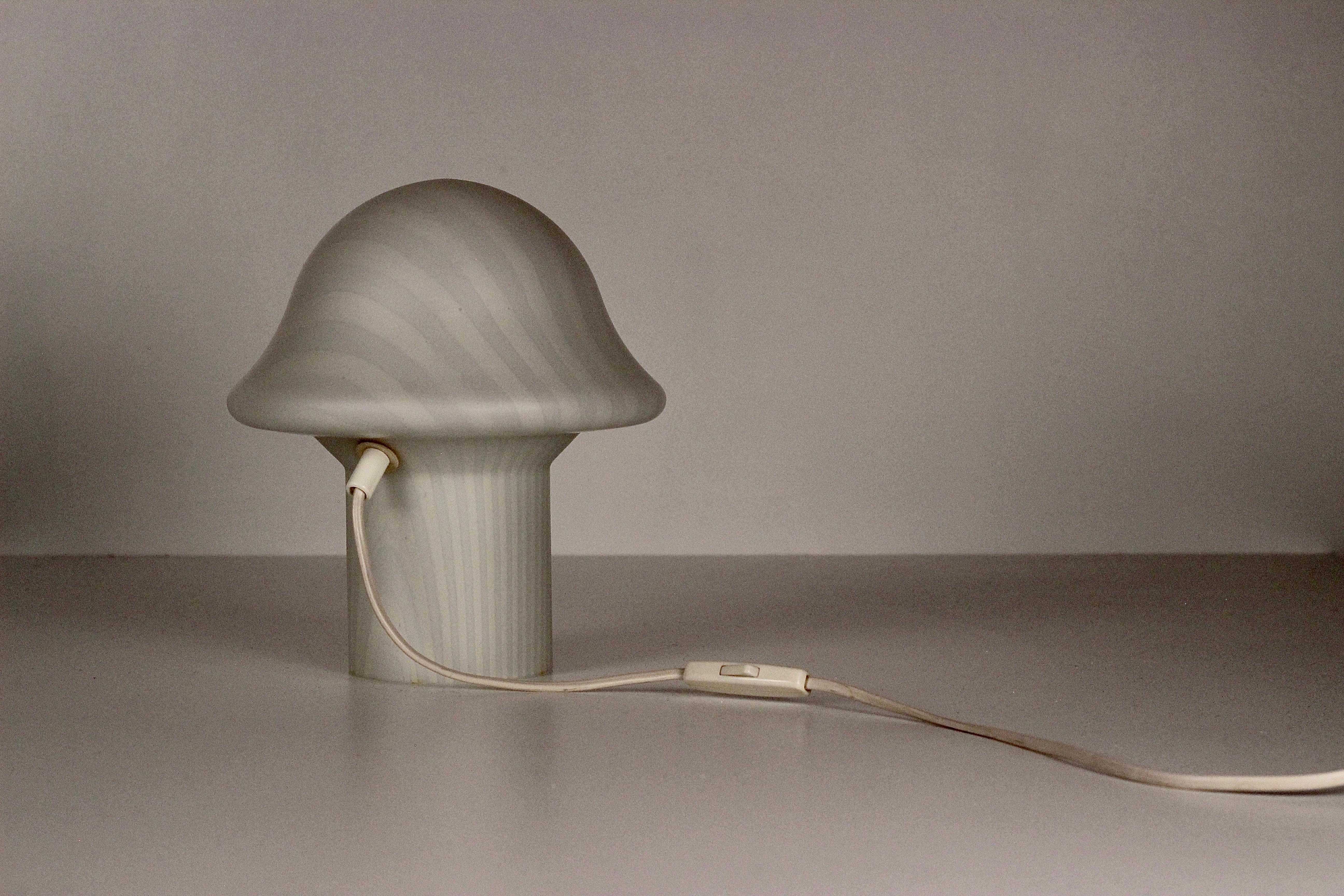 Pair of Peill & Putzler Glass Mushroom Table Lights Made in Germany 1960’s 10