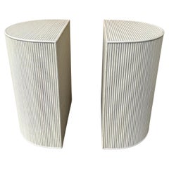 Un par de Bases de Mesa de Comedor /Pedestales de Estilo Costero Pencil Reed. Alrededor de 1980