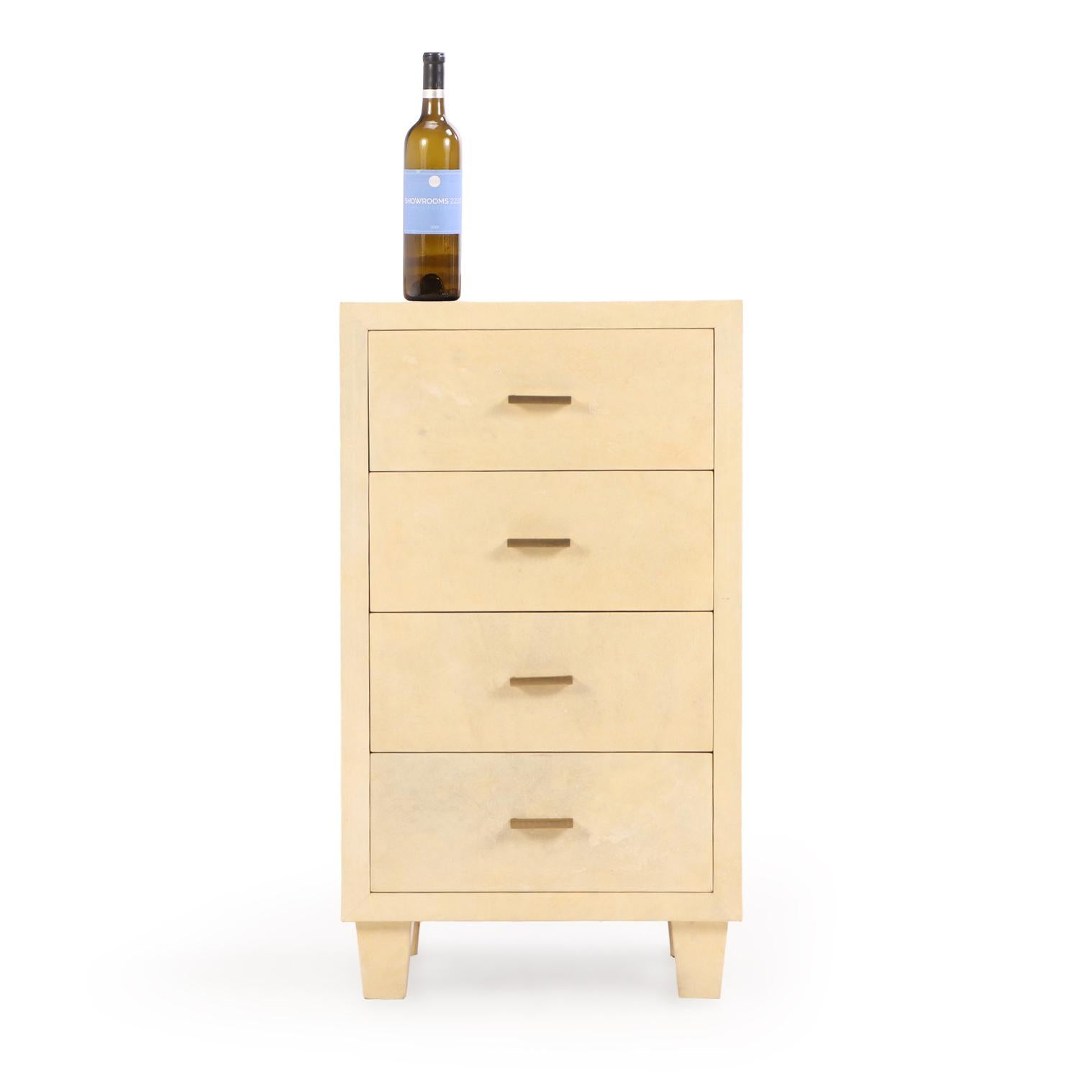 Argentine A Pair of Pergamino 4-Drawers Cabinets / Nightstands, C. 1960. For Sale