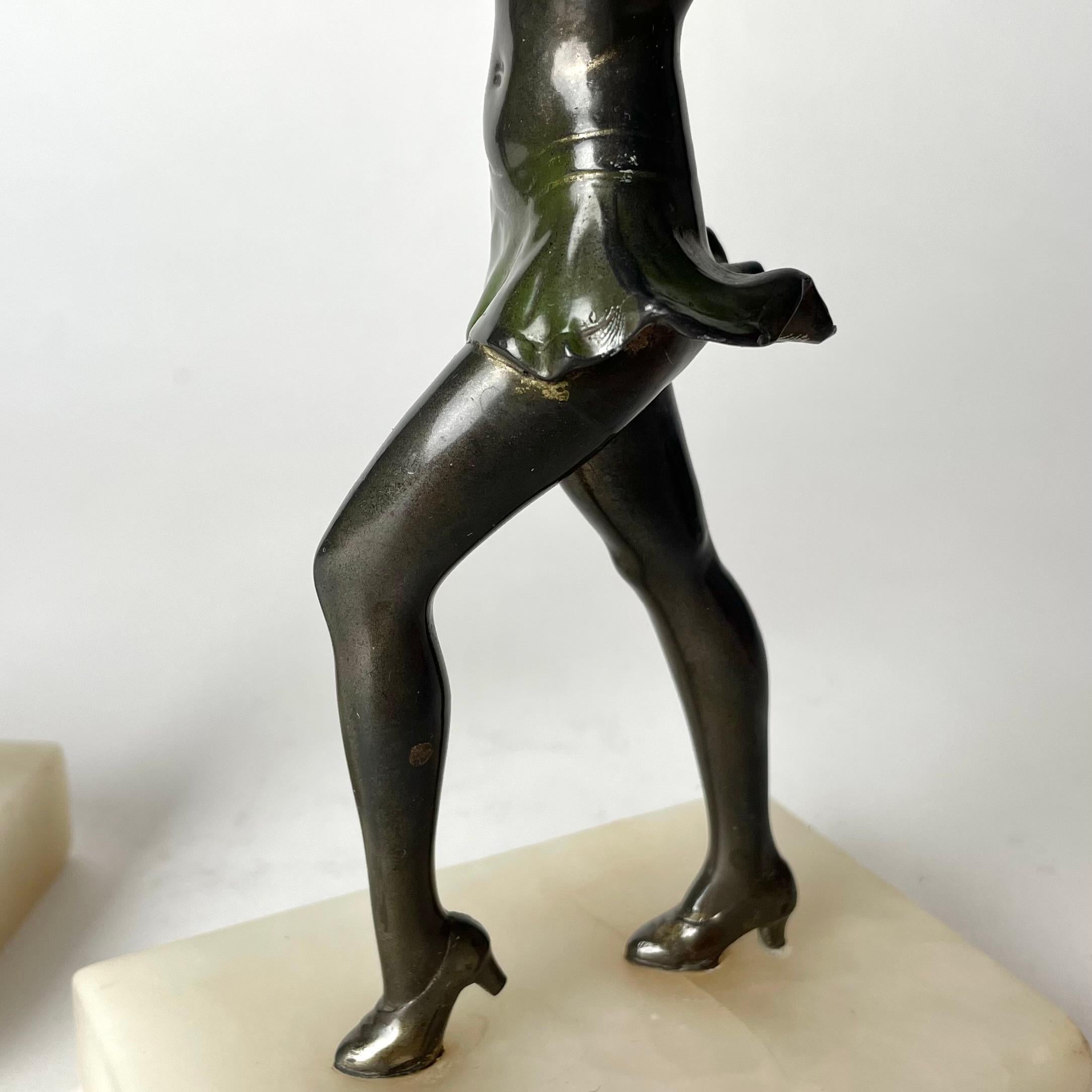 A pair of period Art Deco Bookends from 1920s-1930s with dancing women. 5