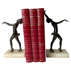 A pair of period Art Deco Bookends from 1920s-1930s with dancing women.