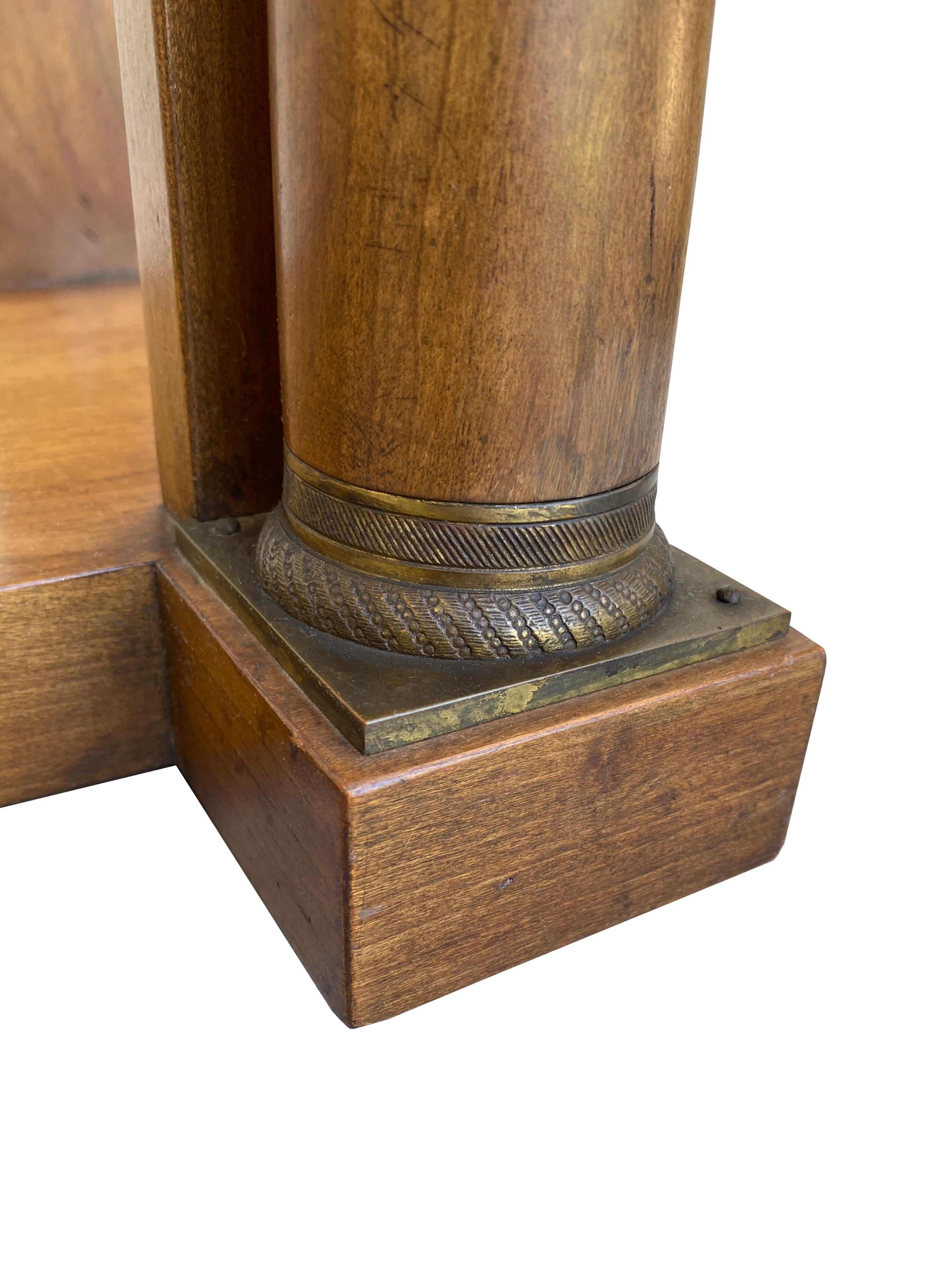 A Pair of Neoclassical Nightstands with Marble Tops by Baker Furniture For Sale 11