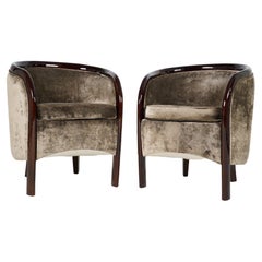 Pair of Petite Round Back Armchairs