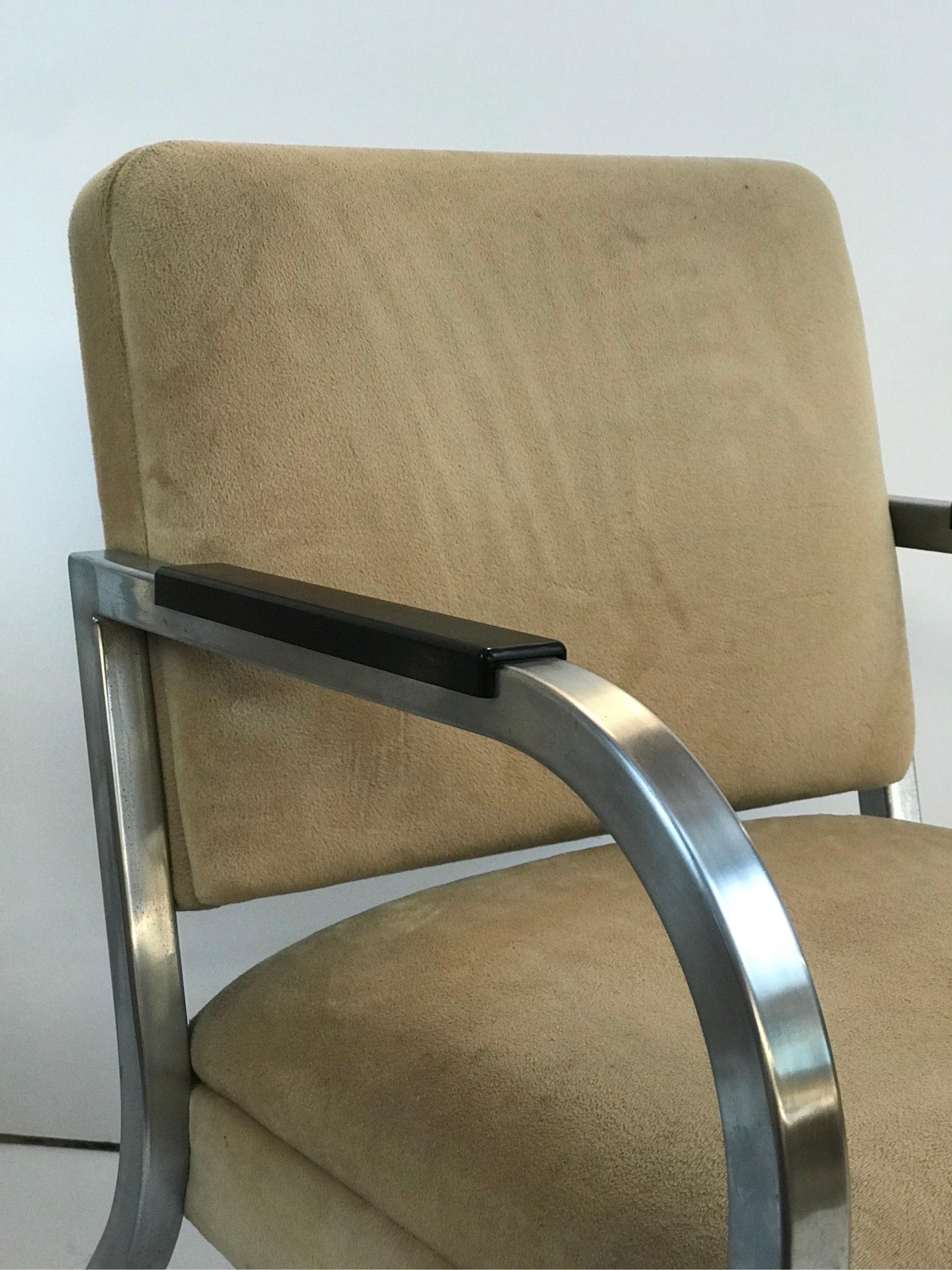 A Pair of Petite Square Tubing 1960's Club Chairs IMO Shaw Walker or Goodform,   3