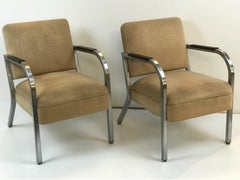 Paire de petites chaises club carrées en tubes des années 1960 IMO Shaw Walker ou Goodform