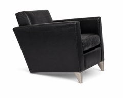 A Pair Of Philippe Starck Leather And Aluminum Len Niggelman Armchairs French