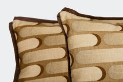 Pair of Pierre Cardin Lumbar Cushions, Newly Made, 1980s Vintage Fabric