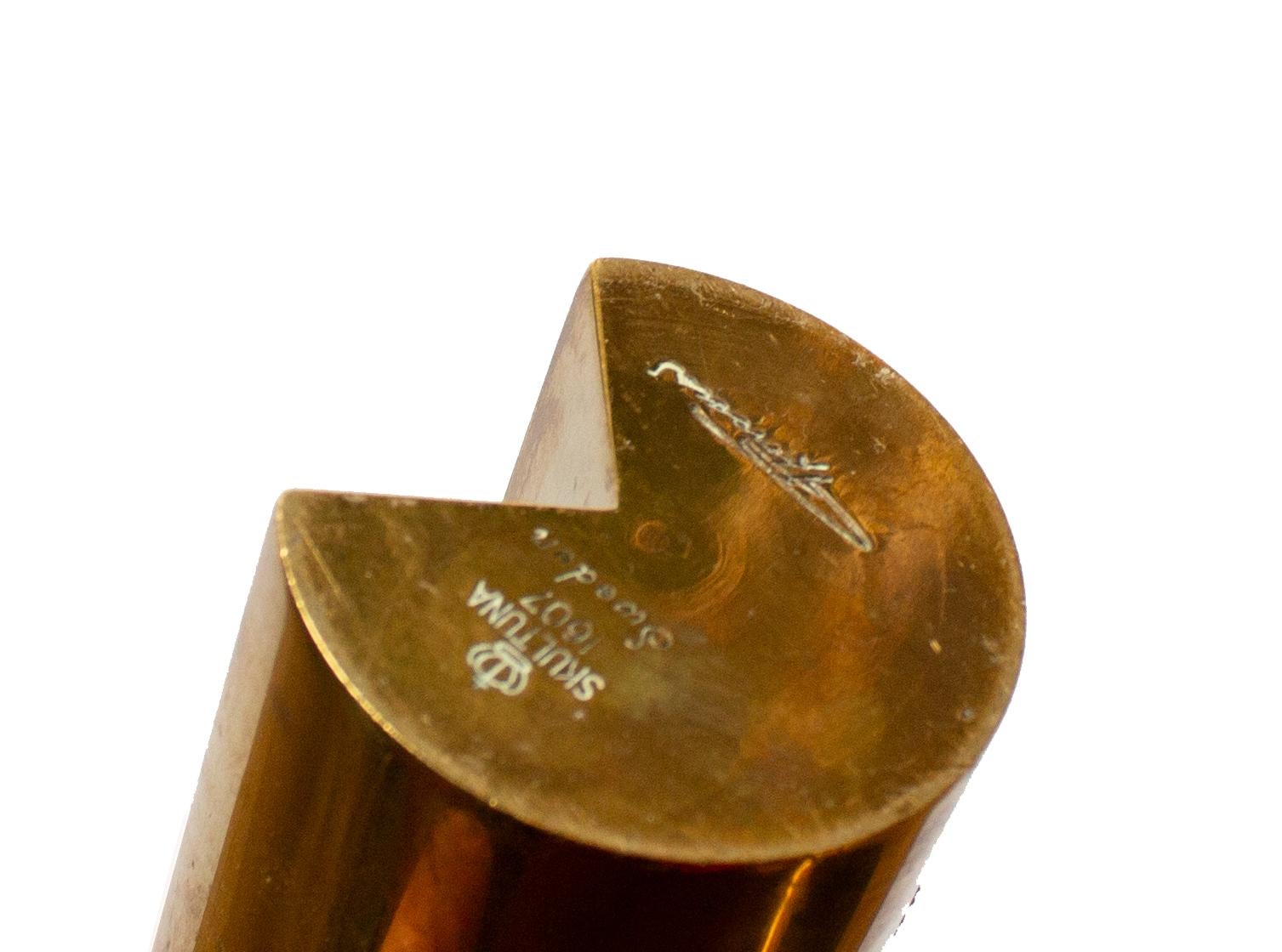 Brass A Pair of Pierre Forssell Adjustable Candleholder, Model Variation, Skultuna For Sale