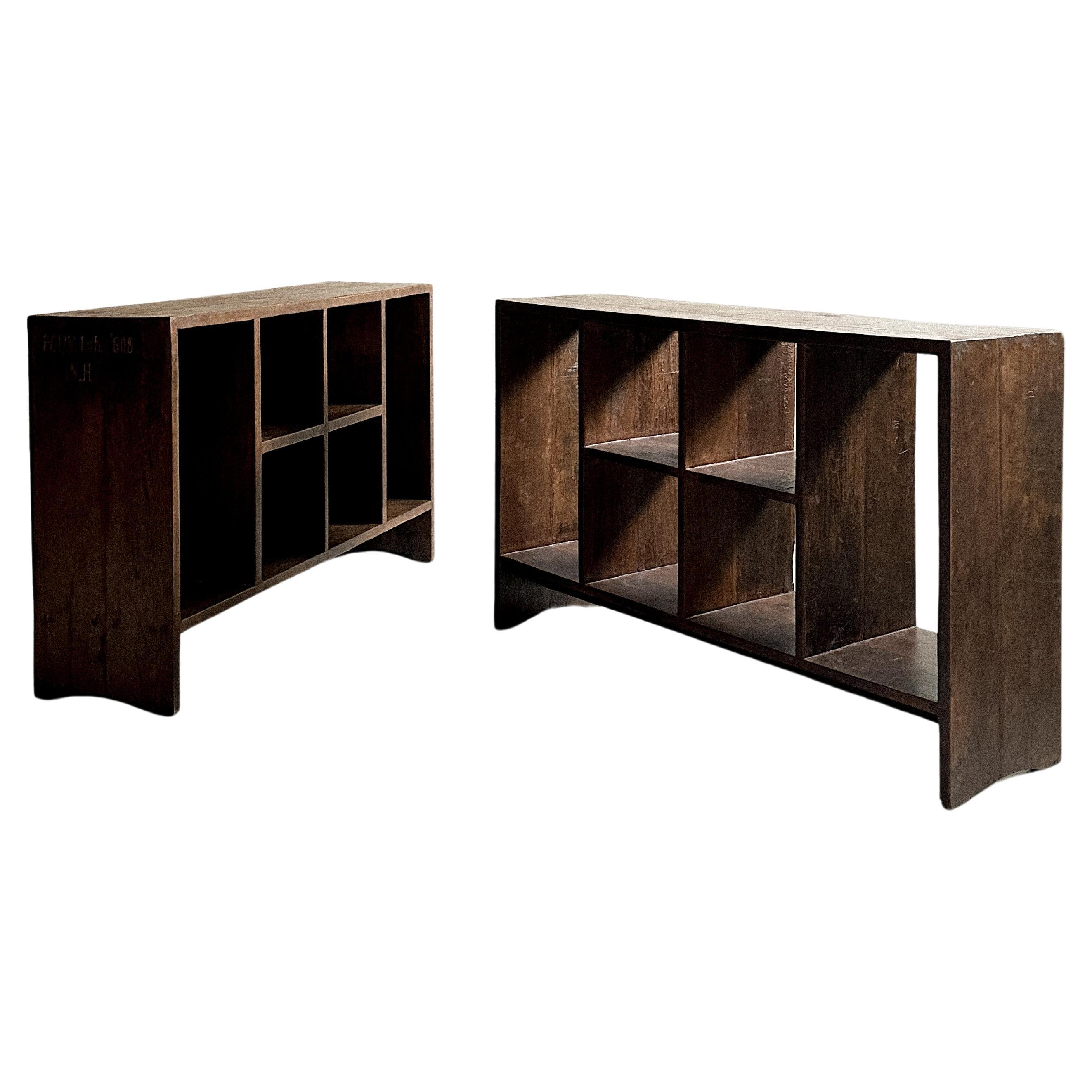 A Pair of Pierre Jeanneret '1896-1967' 'PJ-R-27-A' File Racks, India, 1950s For Sale
