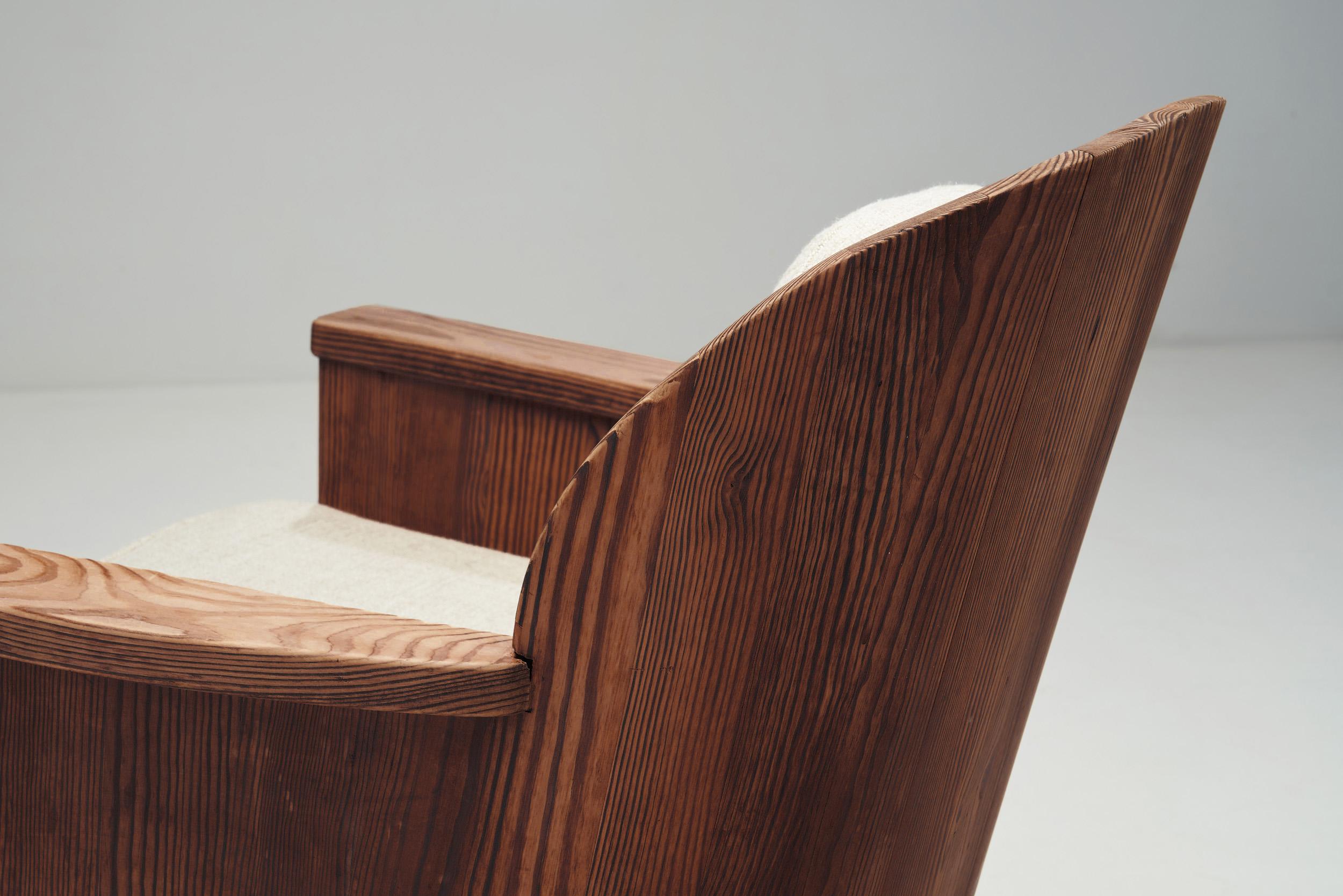 A Pair of Pine and Iron Armchairs for Åby Möbelfabrik, Sweden 1940s For Sale 7