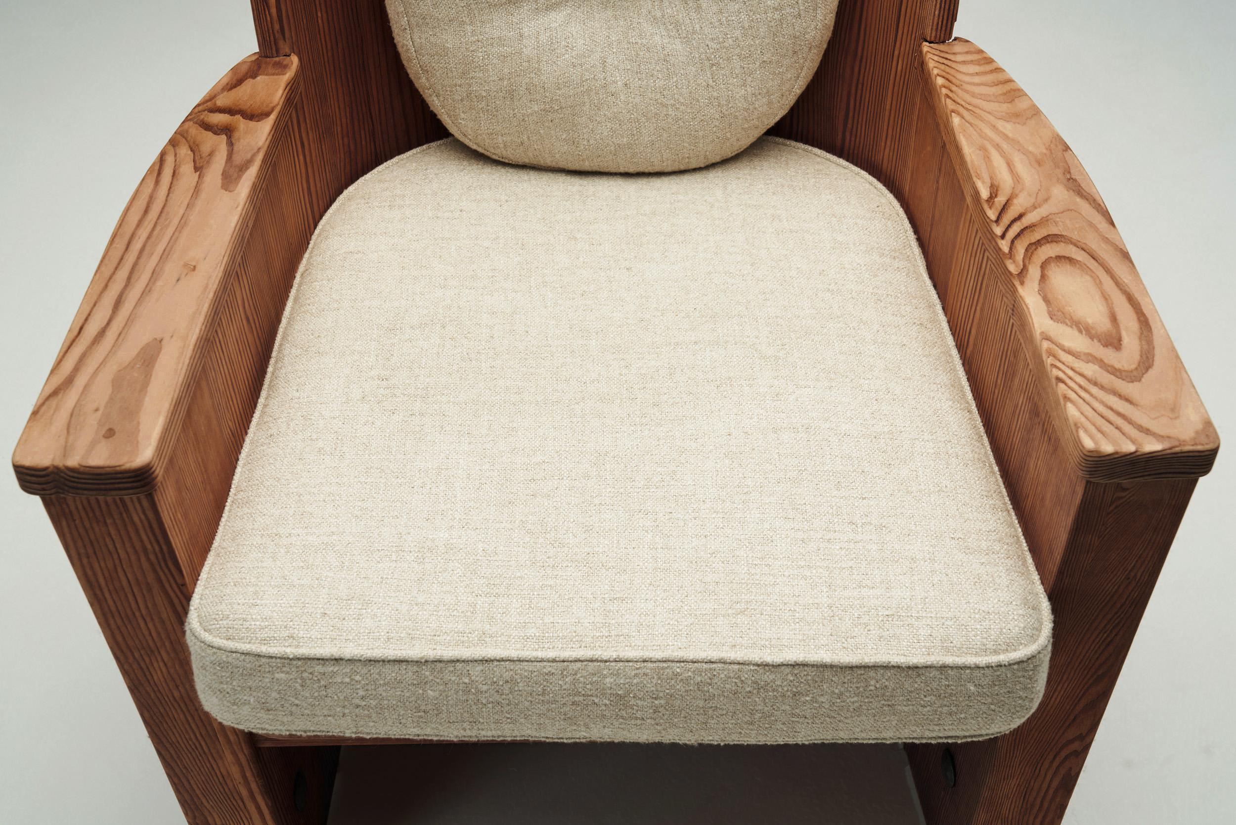 A Pair of Pine and Iron Armchairs for Åby Möbelfabrik, Sweden 1940s For Sale 3