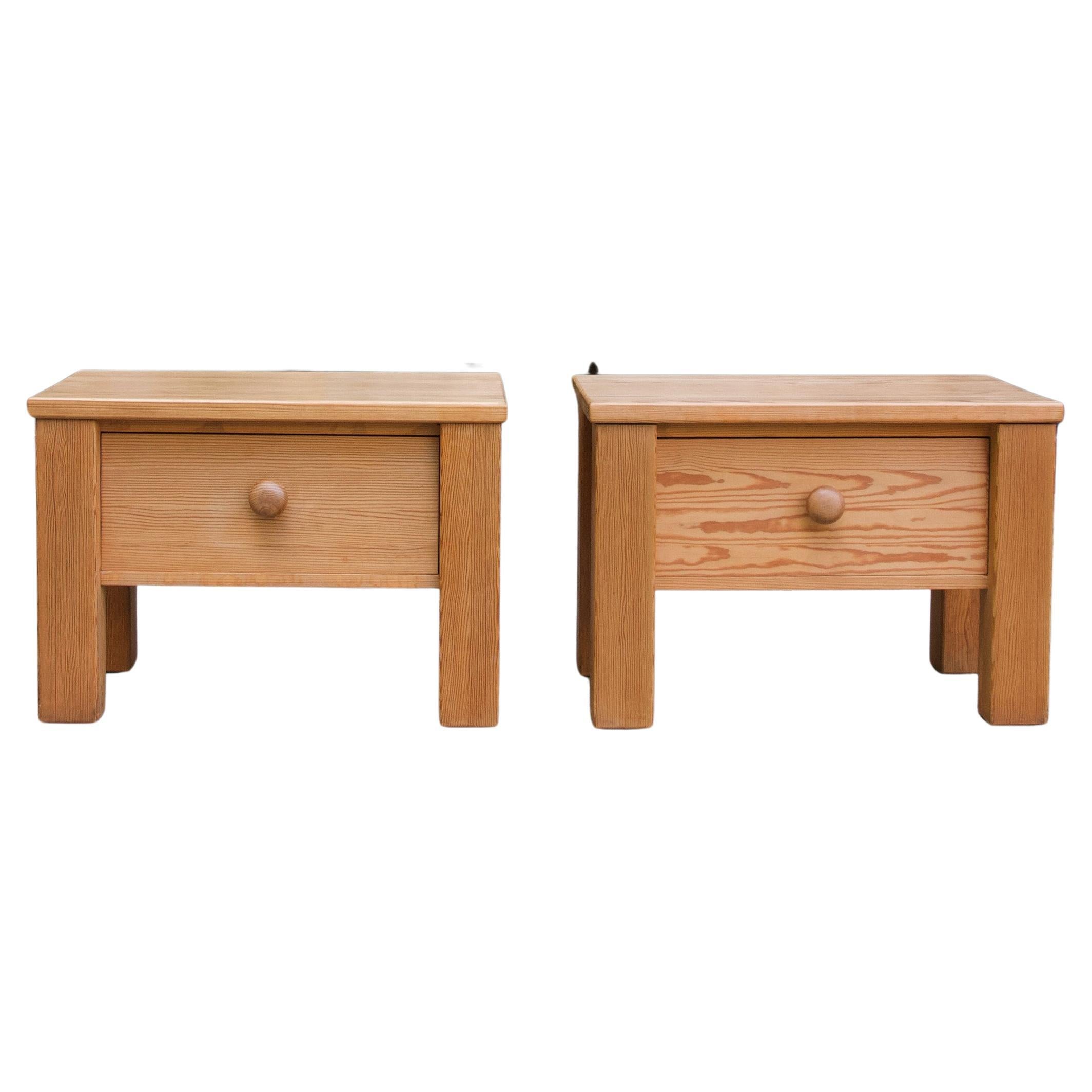 A Pair of Pine Bedside Tables Erik Höglund for Boda Trä For Sale