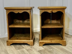 A Pair of Pine Bedside Tables with Open Shelves  A Good Pair of Pine Bedsides