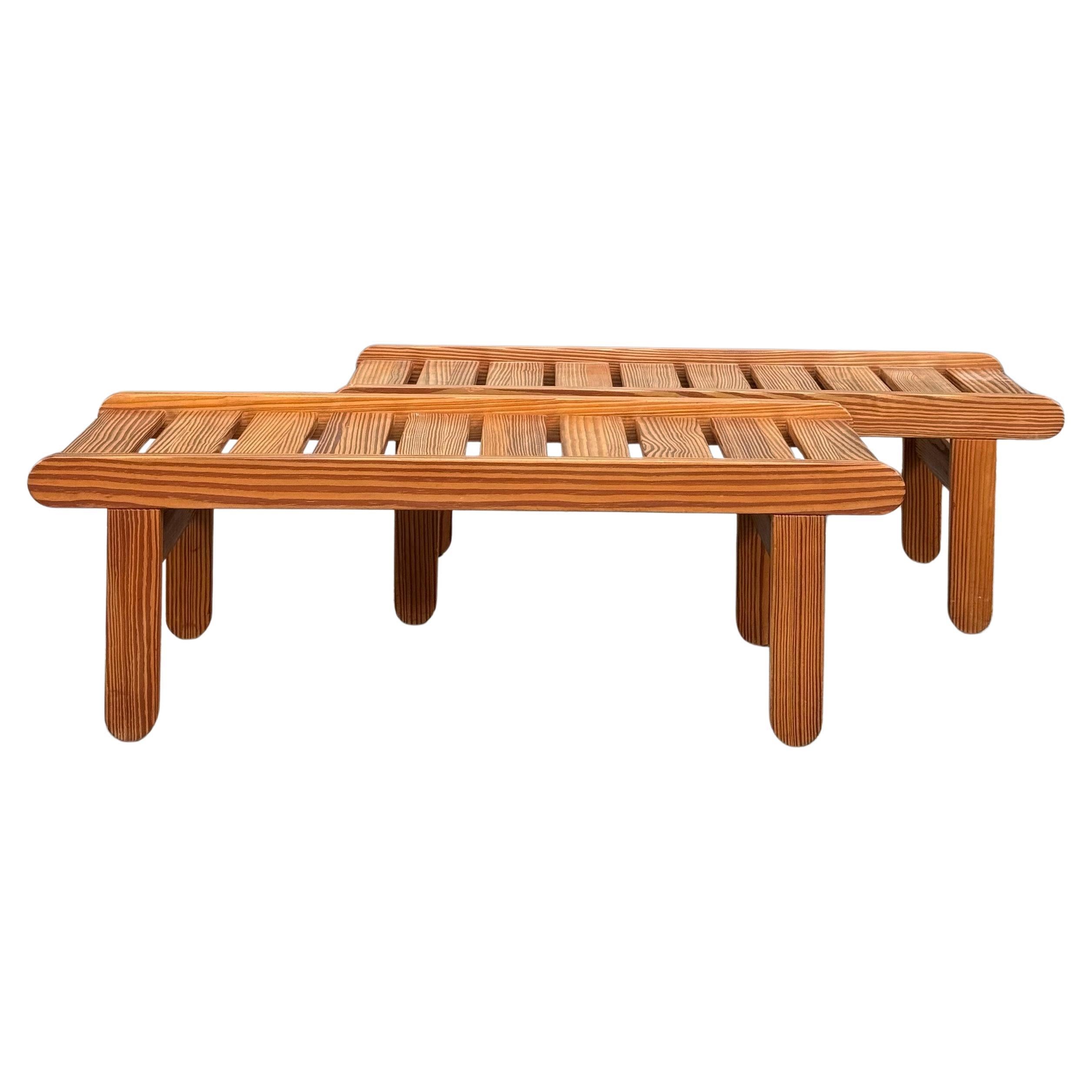 A Pair of Pine Benches, Bernt Petersen, Denmark For Sale