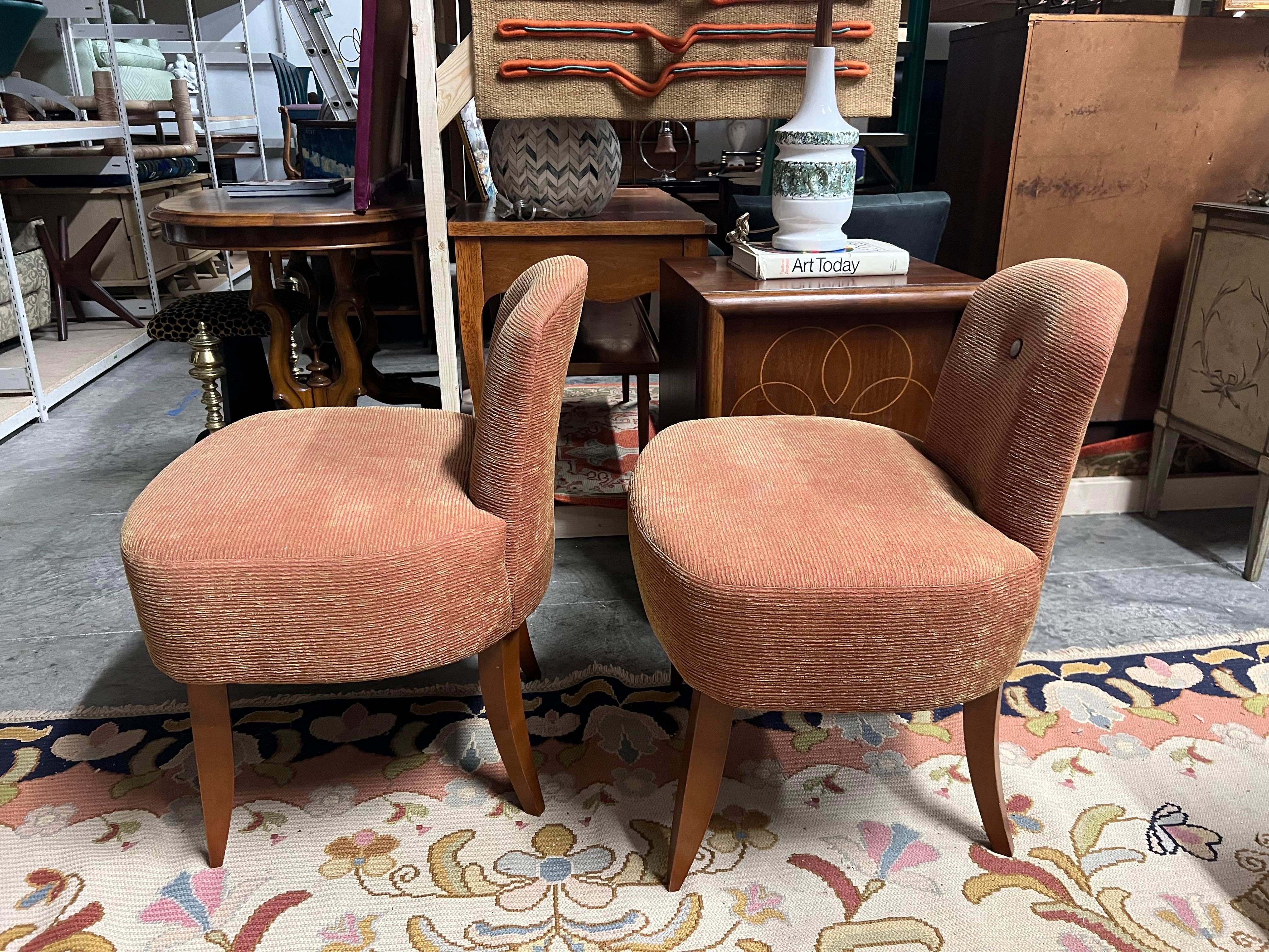 Mid-20th Century A pair of pink 1940s Art Deco Cocktail Chairs