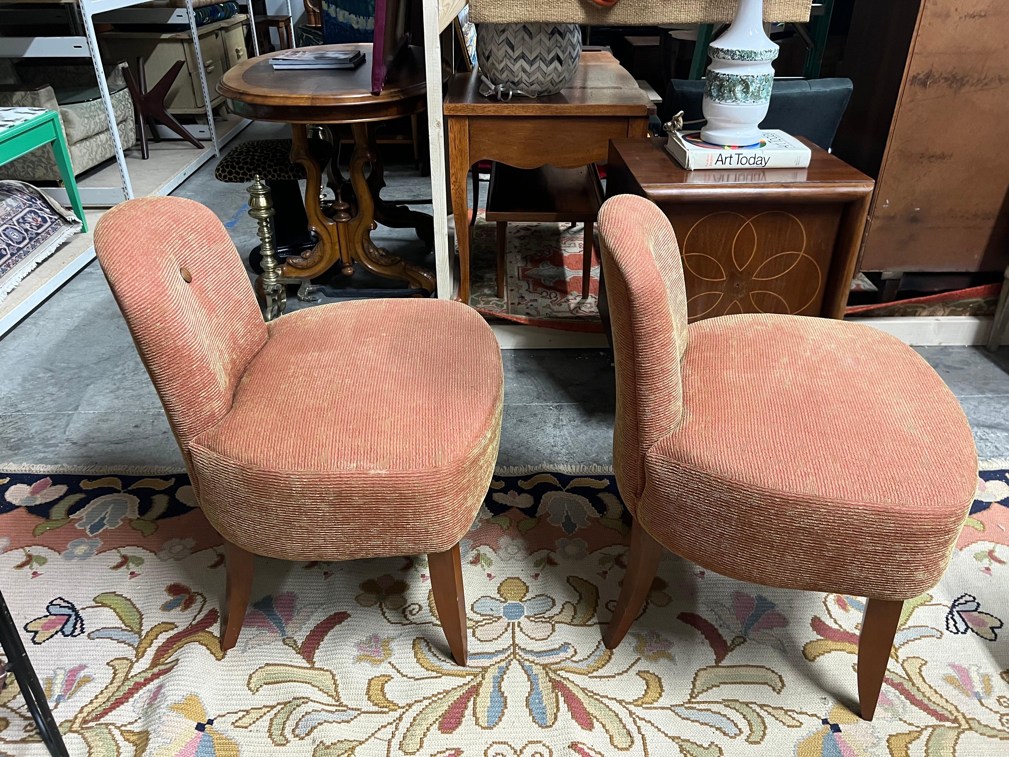 A pair of pink 1940s Art Deco Cocktail Chairs 2
