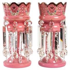 Pair of Pink and White Opaline Pineapple-Holder, 19th Century