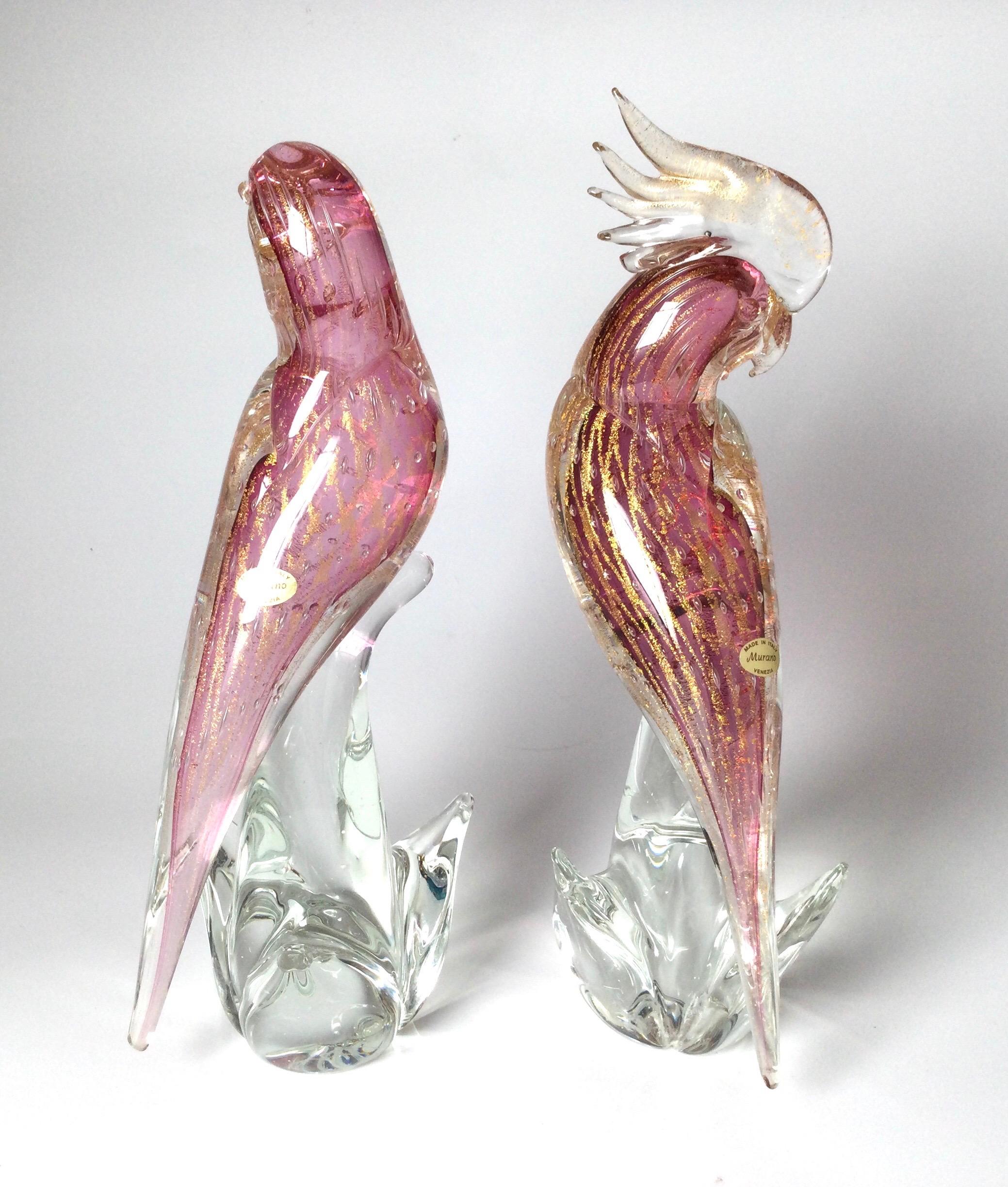 pink glass bird