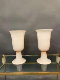 Pair of Pink Murano Glass Vases