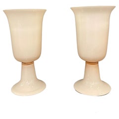 Pair of Pink Murano Glass Vases