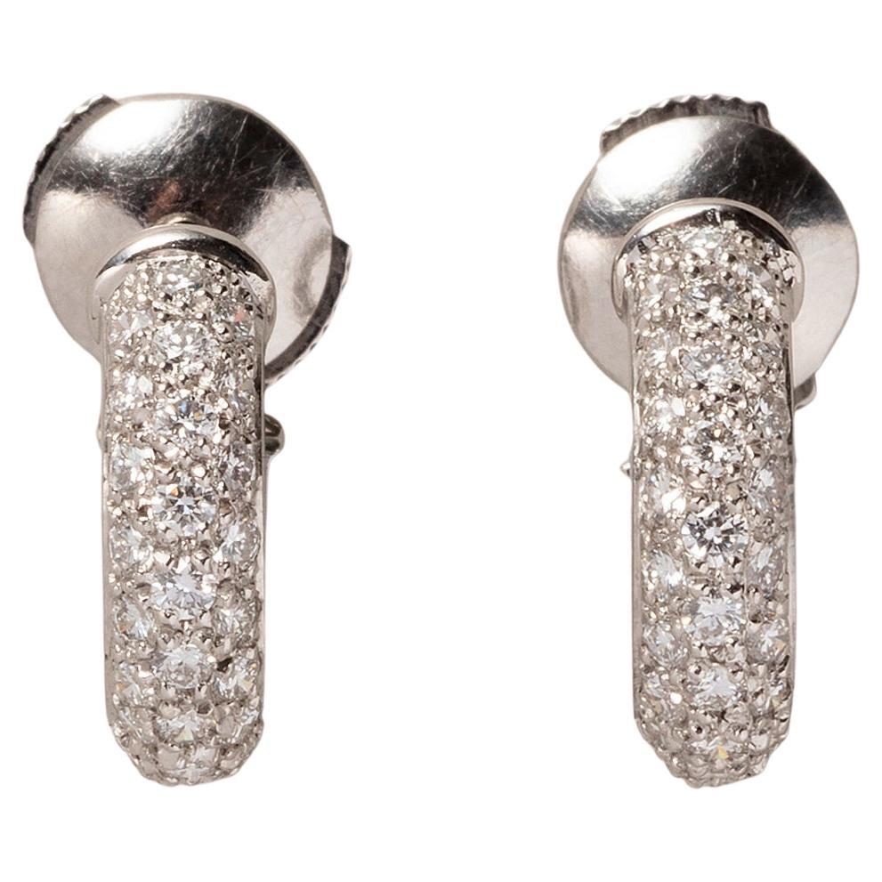 Pair of Platinum and Diamond Cartier Earrings