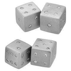 A Pair Of Platinum And Diamond Dice Cufflinks