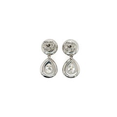 Pair of Platinum and Diamond Earrings