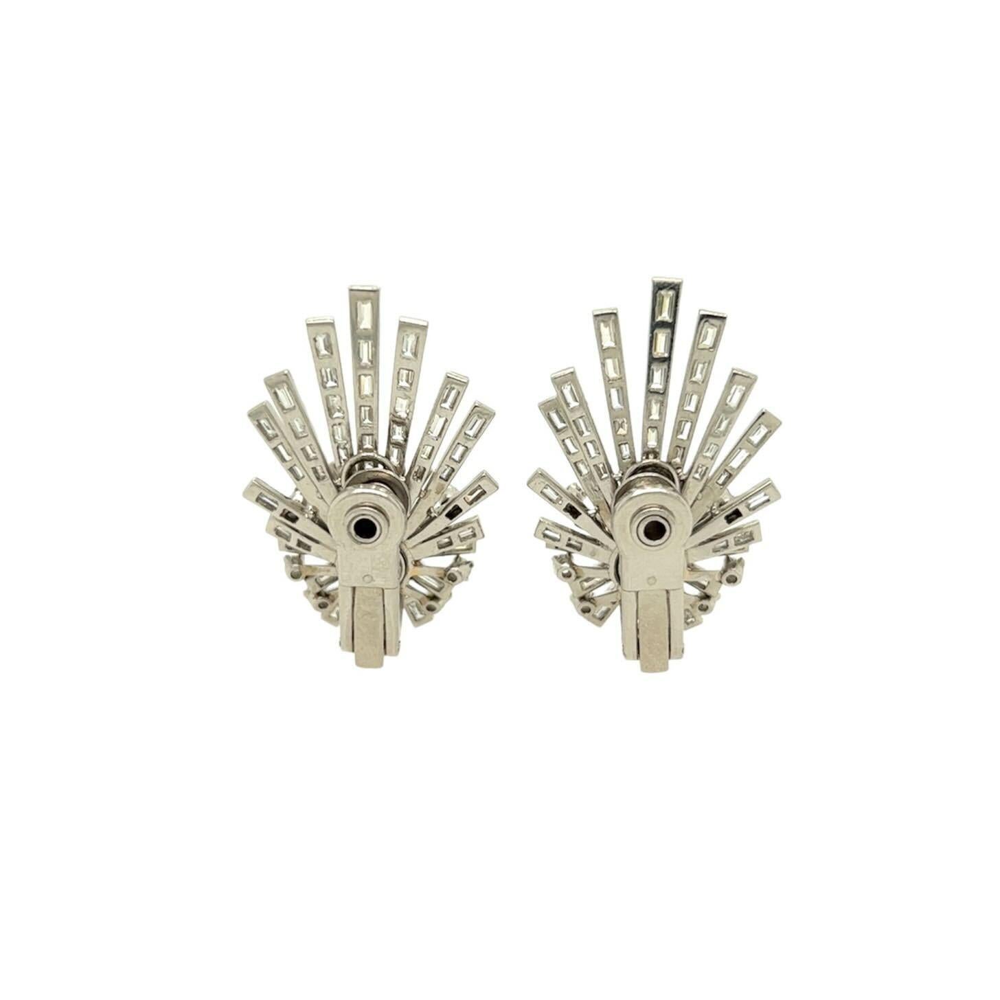 Women's or Men's A Pair of Platinum and Diamond Earrings