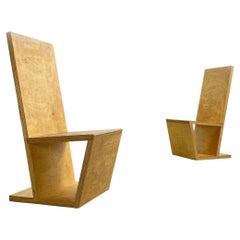 Pair of Plywood Dutch Constructivist Style Chairs