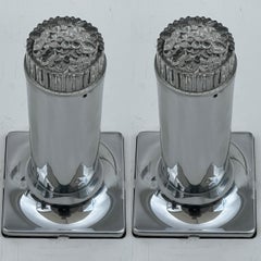 Ein Paar von poliertem Aluminium Lights By Ilum ca' 1970's Space Age