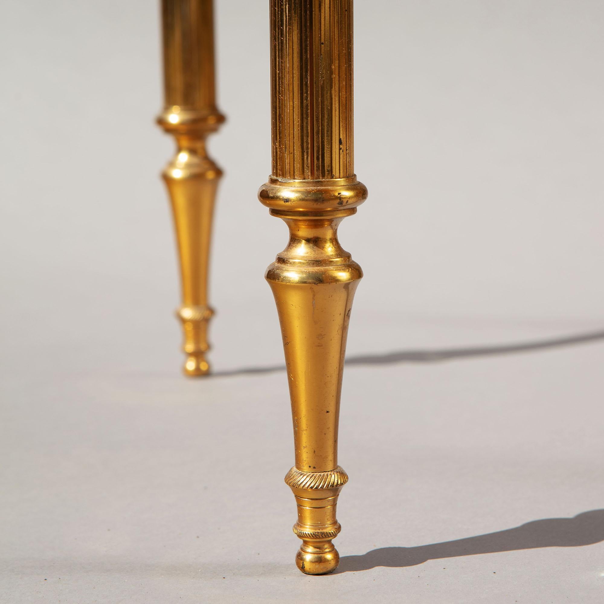 Pair of Polished Brass Two-Tier End Tables 1