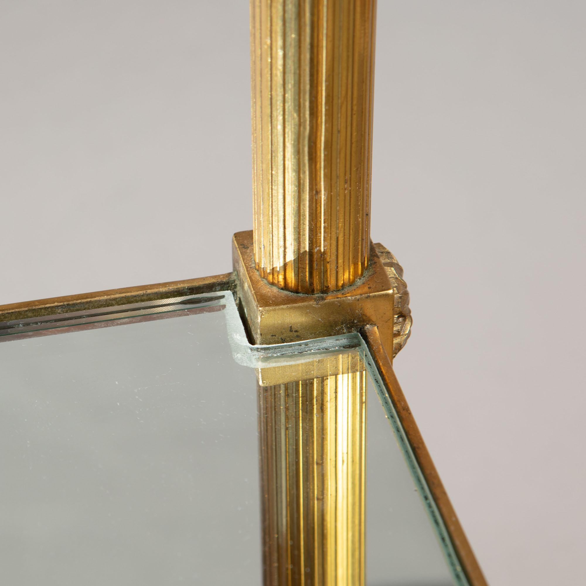 Pair of Polished Brass Two-Tier End Tables 3