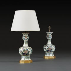 A Pair Of Polychrome Delft Lamps