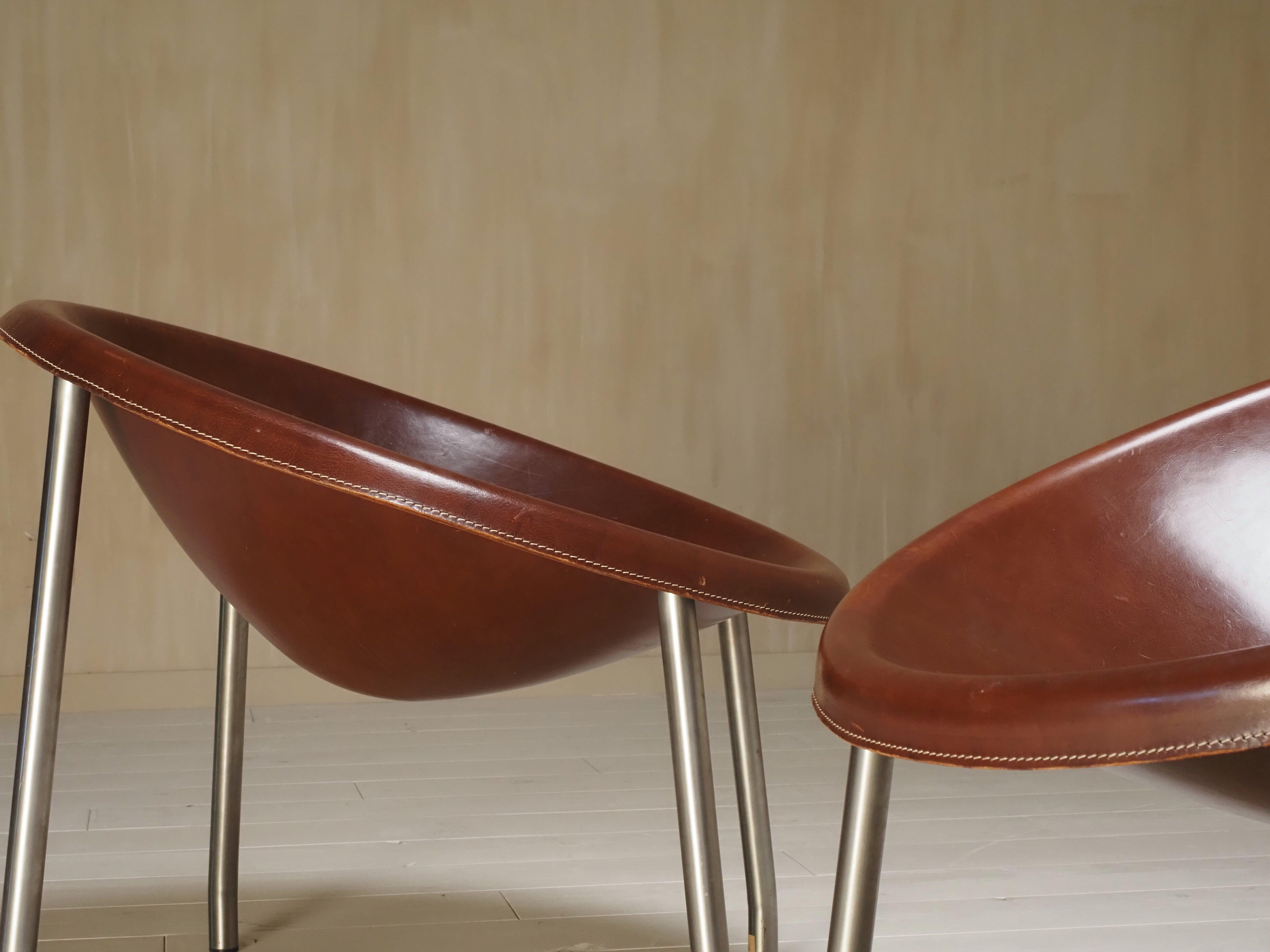 A pair of 'Poppea' easy chairs from Arte & Cuoio by Enrico Tonucci For Sale 6