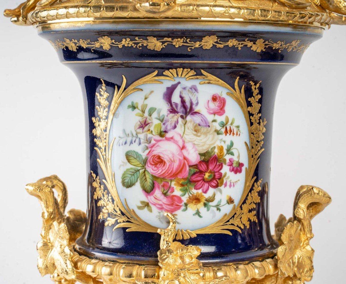 Napoleon III Pair of Porcelain and Gilt Bronze Vases
