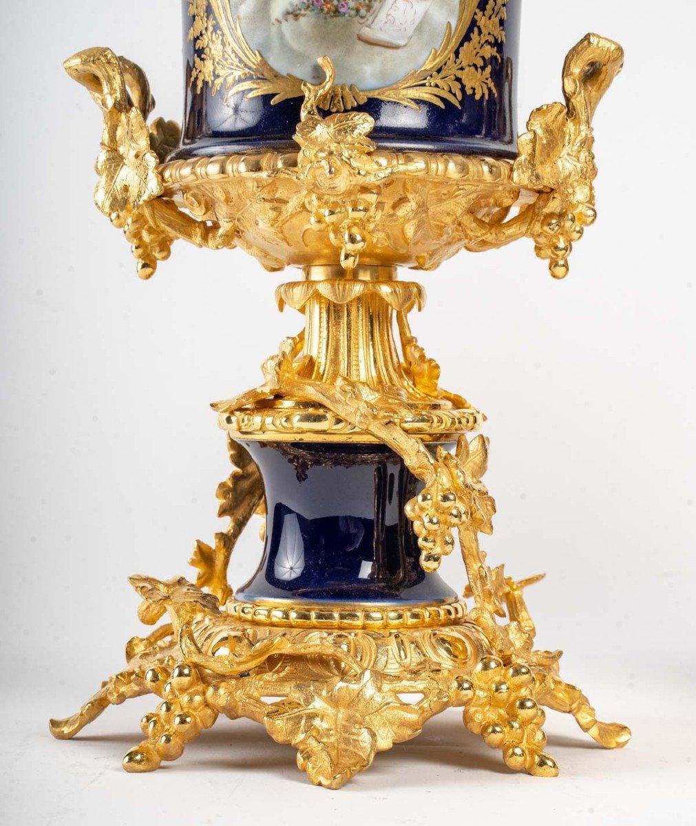 19th Century Pair of Porcelain and Gilt Bronze Vases