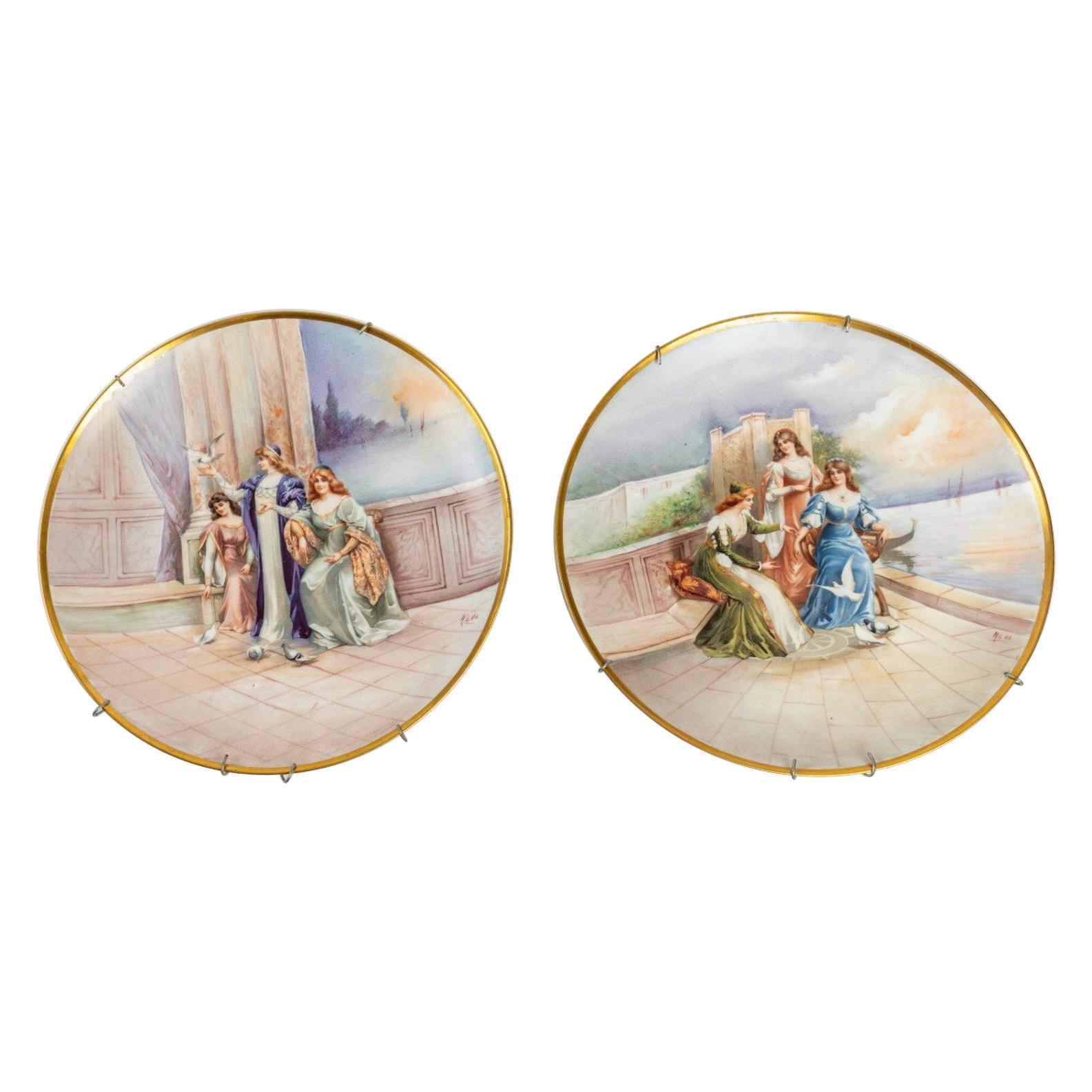 Pair of Porcelain Plates, 19th Century