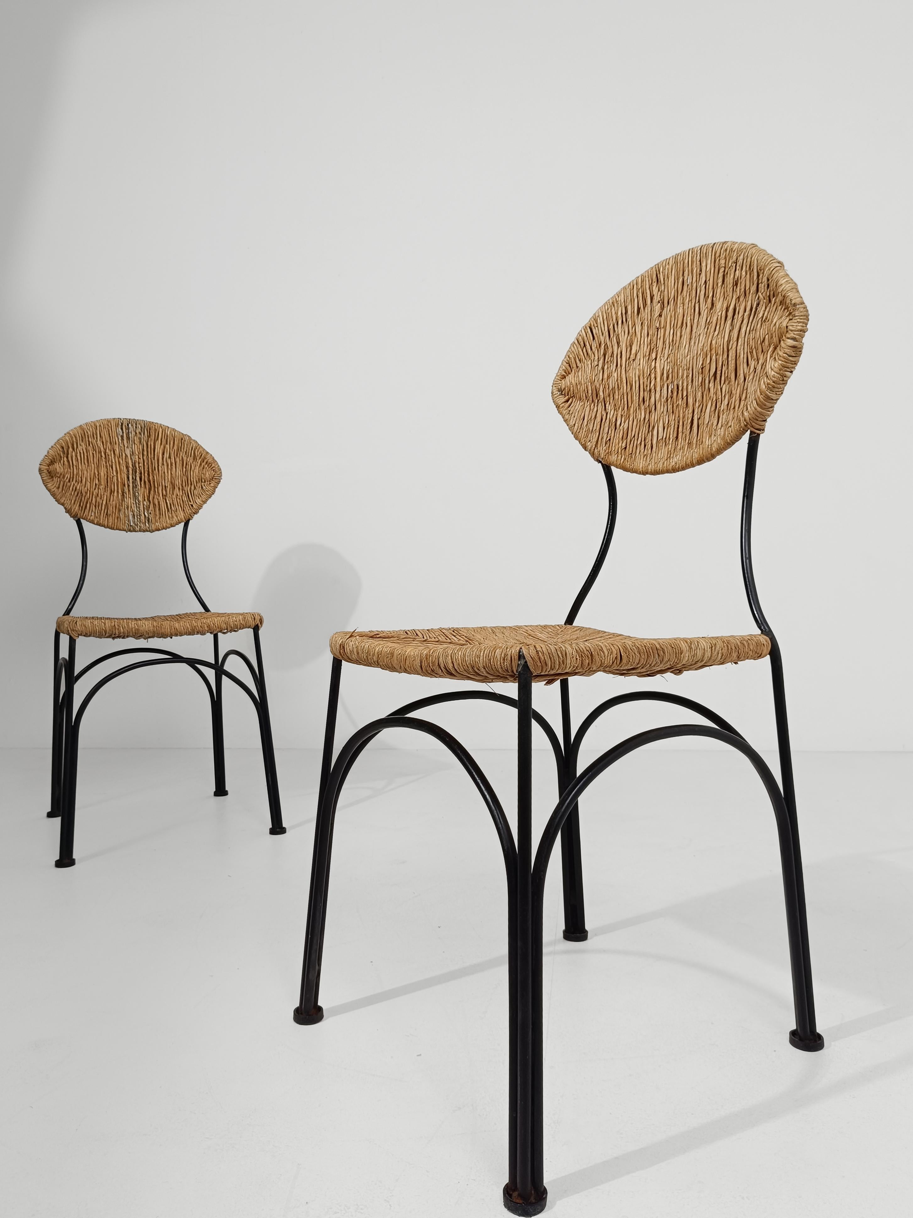 Wicker A Pair of Post Modern Chairs 