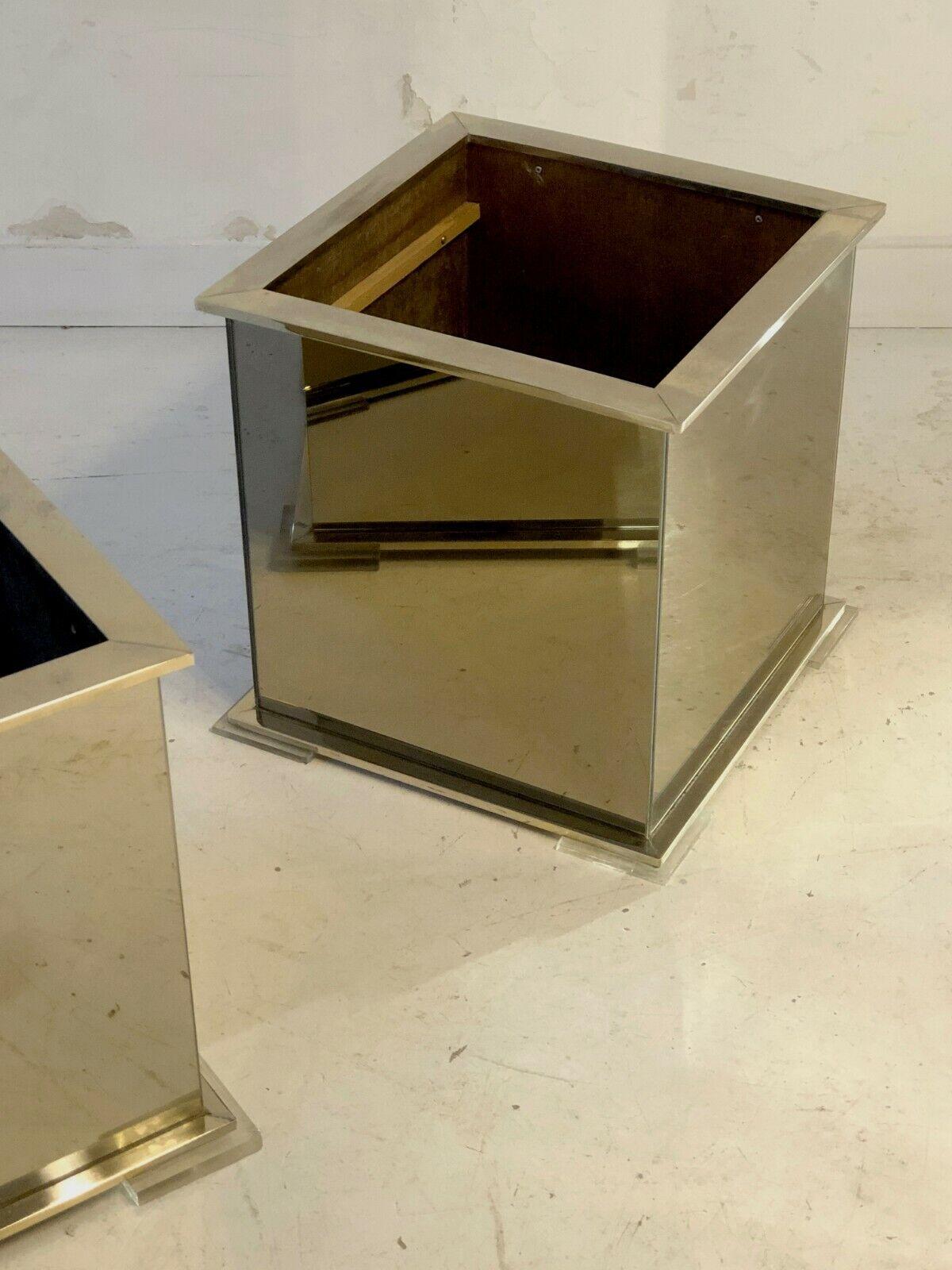 Post-Modern A Pair of POST-MODERN PLANTERS by GUY LEFEVRE for MAISON JANSEN, France 1970 For Sale