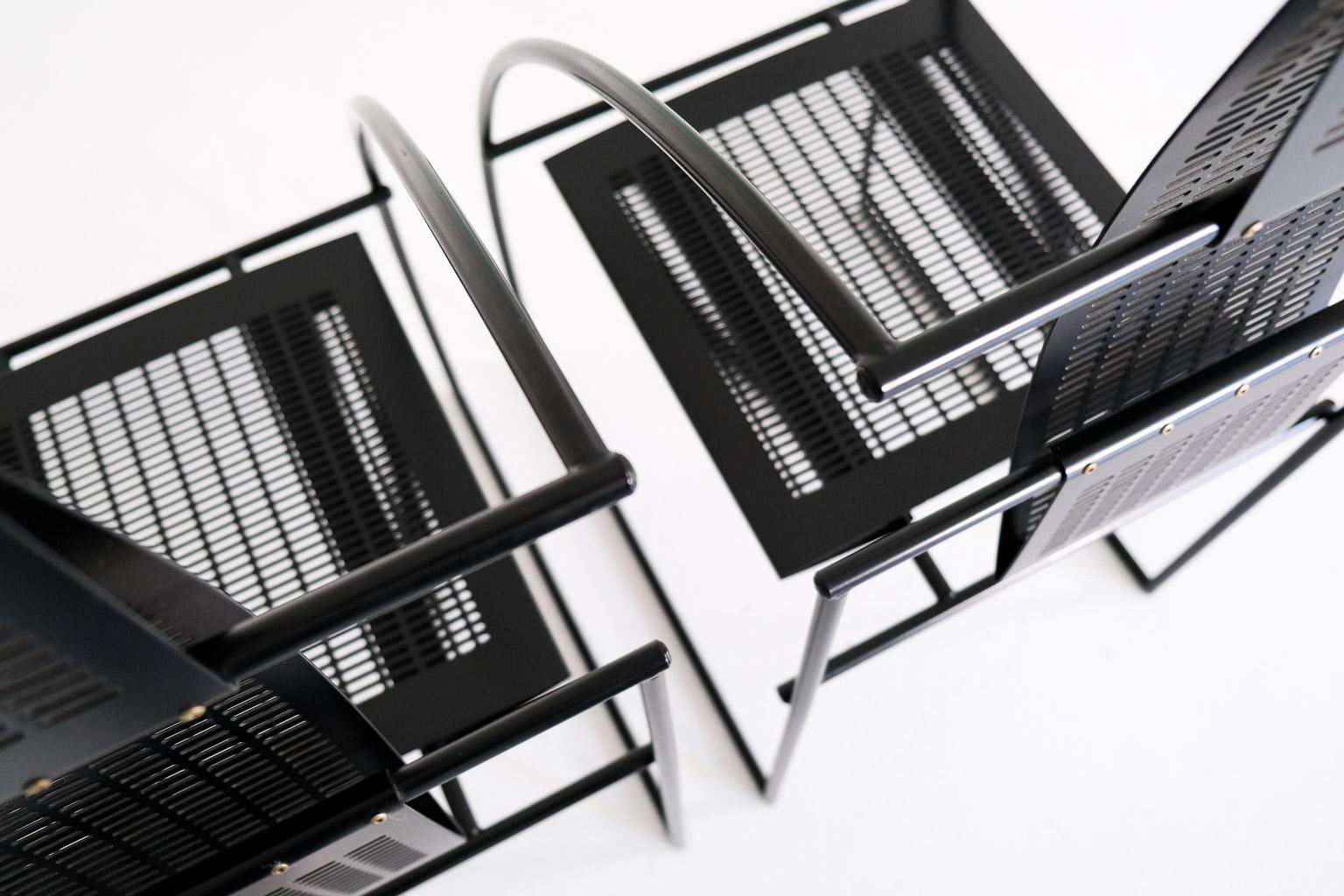 A pair of post-modern Quinta dining chairs by Mario Botta for Alias, Italy 1984 For Sale 1