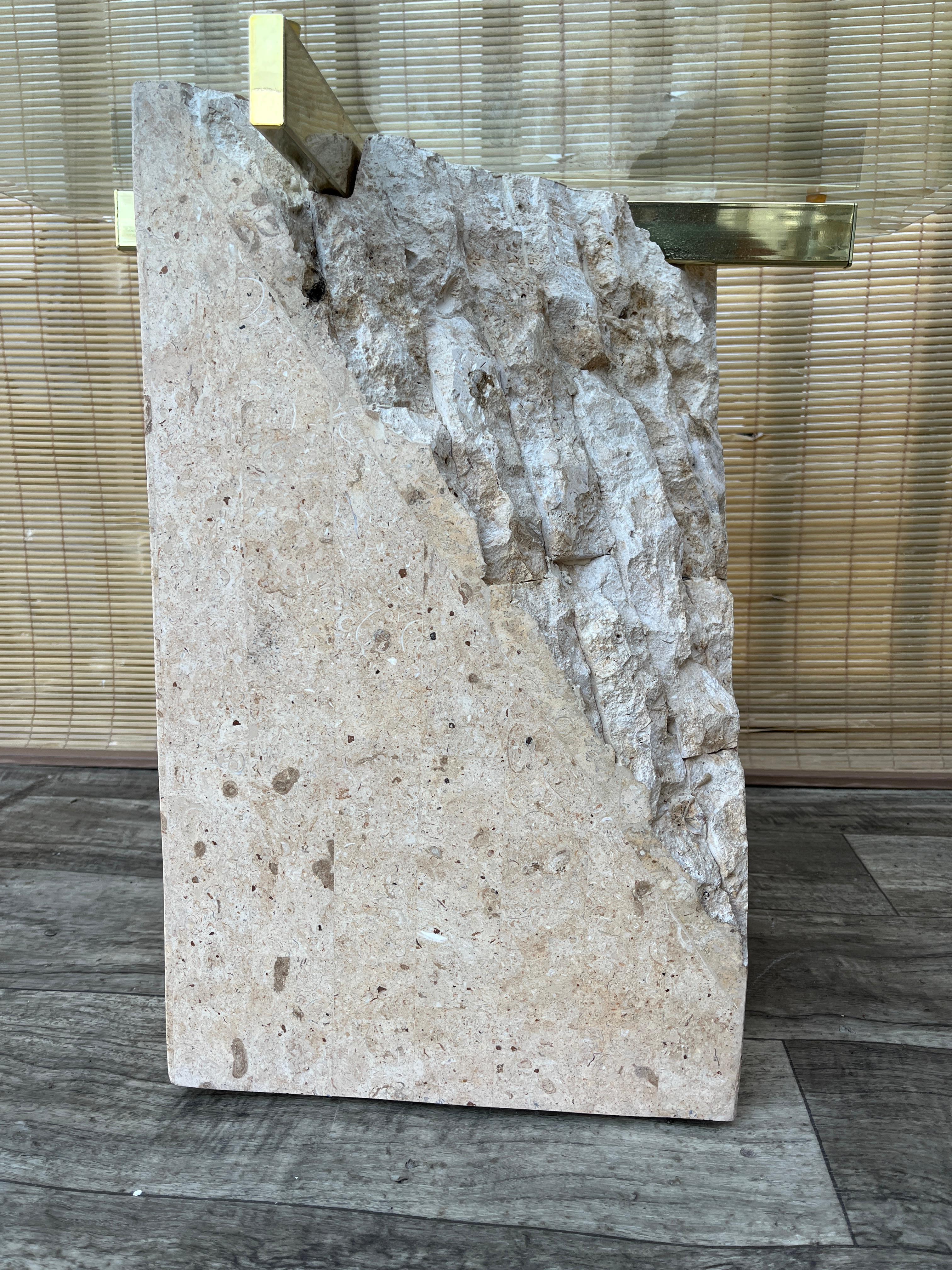 A Pair of Post Modern Tessellated Mactan Stone Side Tables. Circa 1980s For Sale 4