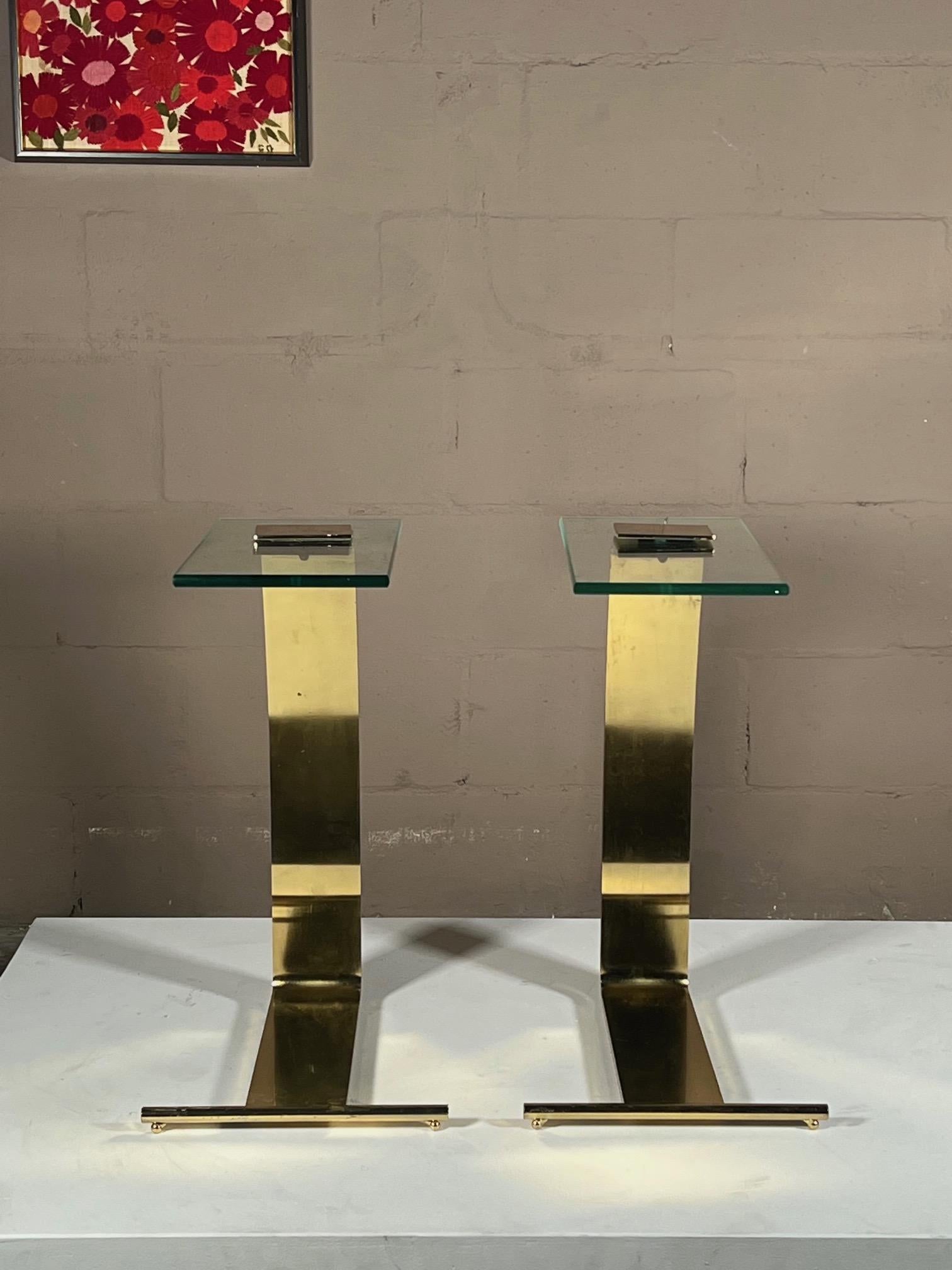 Late 20th Century Pair of Postmodern Dia Side Tables