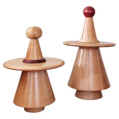 Pair of Postmodern Howard Lewin Sculpture Tables