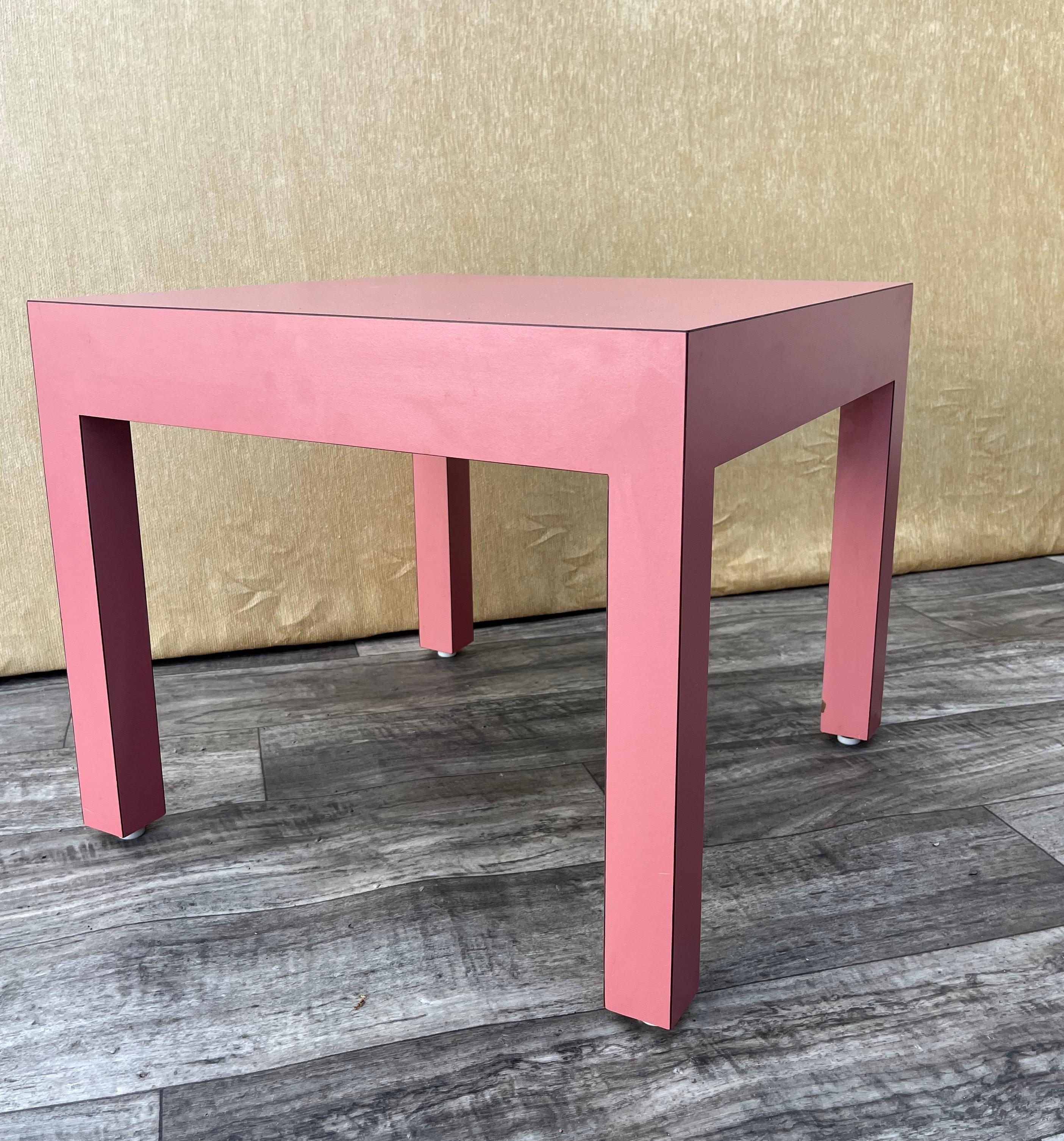 A Pair of Postmodern Laminate Side Tables by Lane Altavista. Circa 1970s For Sale 6